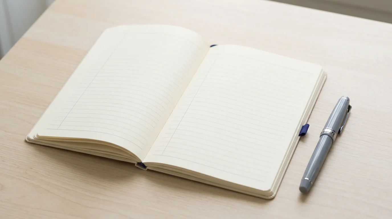 Notizbuch mit Kommentarspalte und Stift, symbolisch für redaktionelles Feedback, 1376x768 Pixel, WebP